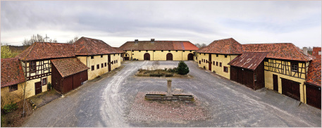 Katharinenthaler Hof mit Galeriegebäude hinten rechts. Fotomontage: Dr. Norbert Jüdt